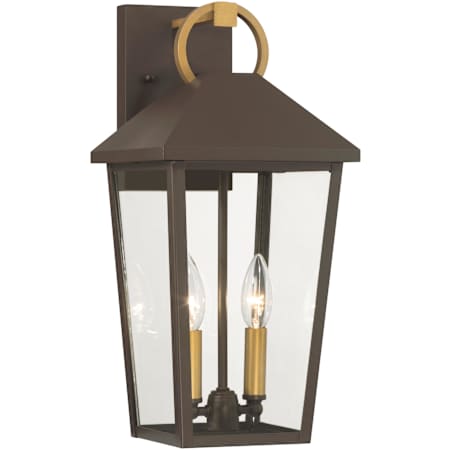 The Great Outdoors Bayra 2 Light 17" Tall Outdoor Wall Sconce Painted Legacy Brass / Dark Bronze