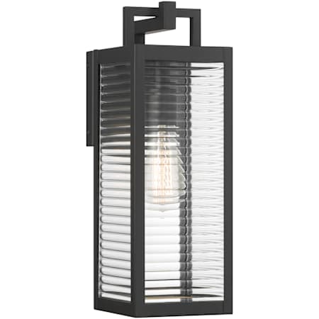 The Great Outdoors Edgewood 16" Tall Outdoor Wall Sconce Dark Matte Black