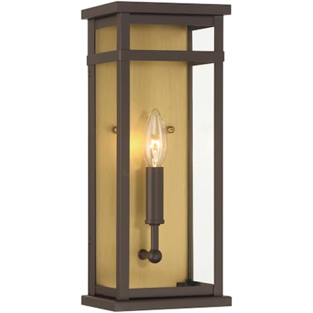 The Great Outdoors Briarlane 15" Tall Outdoor Wall Sconce Painted Legacy Brass / Dark Bronze