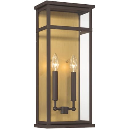 The Great Outdoors Briarlane 2 Light 20" Tall Outdoor Wall Sconce Painted Legacy Brass / Dark Bronze