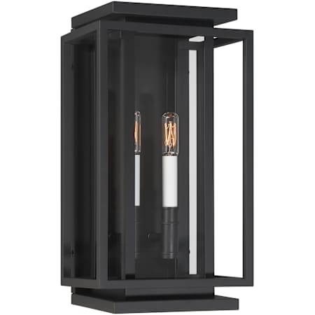 The Great Outdoors Stratford 2 Light 17" Tall Outdoor Wall Sconce Dark Matte Black