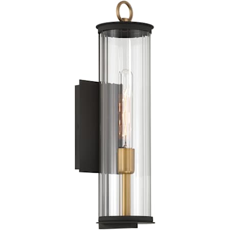 The Great Outdoors Cara 19" Tall Outdoor Wall Sconce Dark Matte Black / Painted Legacy Brass