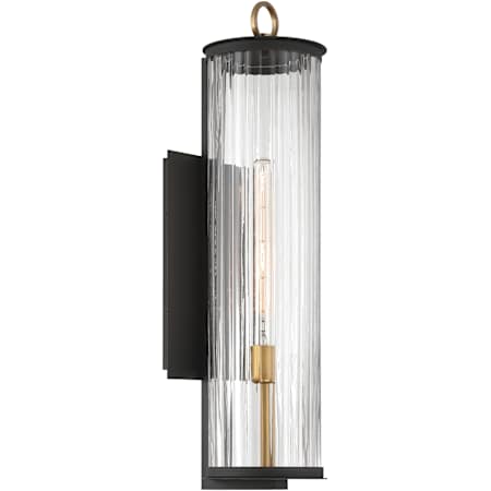The Great Outdoors Cara 28" Tall Outdoor Wall Sconce Dark Matte Black / Painted Legacy Brass