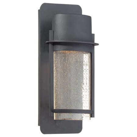 The Great Outdoors Artisan Lane 1 Light 13" Tall Dark Sky Outdoor Wall Sconce with Clear Seeded Glass Black