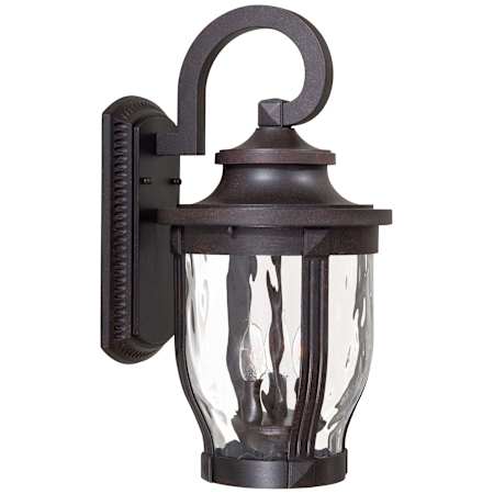 The Great Outdoors Merrimack 1 Light 20" Tall Outdoor Wall Sconce with CFL Bulb Included Corona Bronze / Clear Hammered Glass