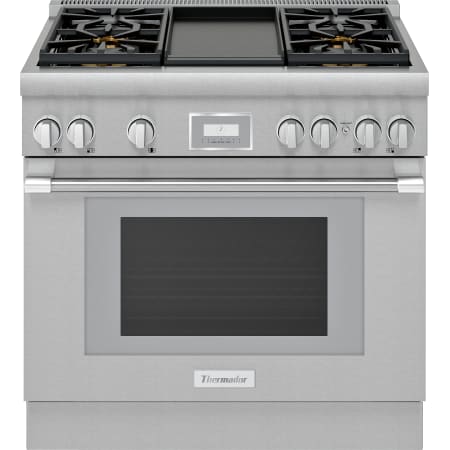 Thermador Pro Harmony® 36 Inch Wide 4.9 Cu. Ft. Slide In Dual Fuel Range with 4 Burners and Griddle Stainless Steel