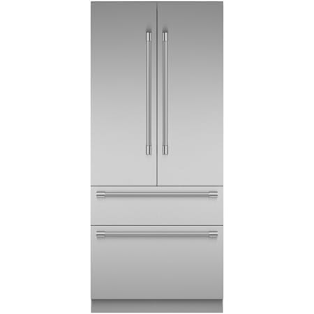 Thermador Freedom 36 Inch Wide 18.8 Cu. Ft. Energy Star Certified French Door Refrigerator with Professional Handles Stainless Steel