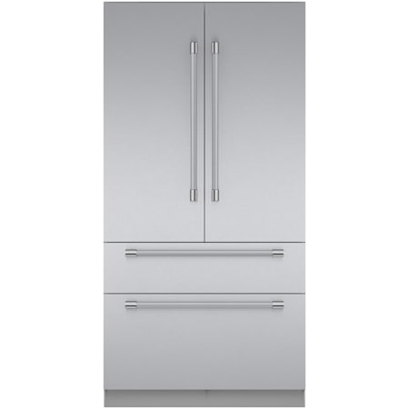 Thermador Freedom 42 Inch Wide 23.1 Cu. Ft. Energy Star Certified French Door Refrigerator with Professional Handles Stainless Steel