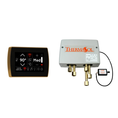 ThermaSol SignaTouch LCD Steam Shower Controller with Light, Sound, Steam, and Water Control - Includes Digital Shower Valve Antique Brass