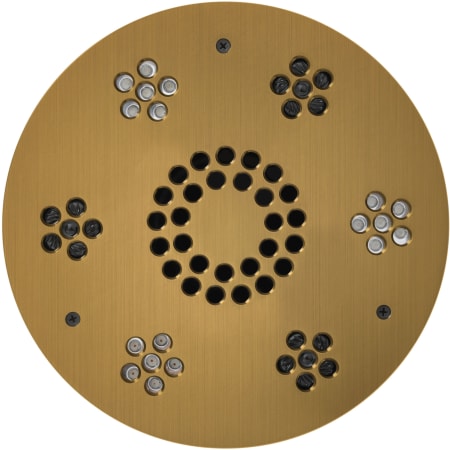 ThermaSol Serenity Round Steam Shower Speaker with LED Lights and Remote Control Antique Brass