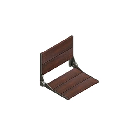 ThermaSol Folding Wall Mounted Bamboo Shower Seat Brushed Aluminum / Walnut