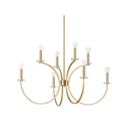 Thesis Florian 8 Light 36" Wide Abstract Chandelier Brushed Gold
