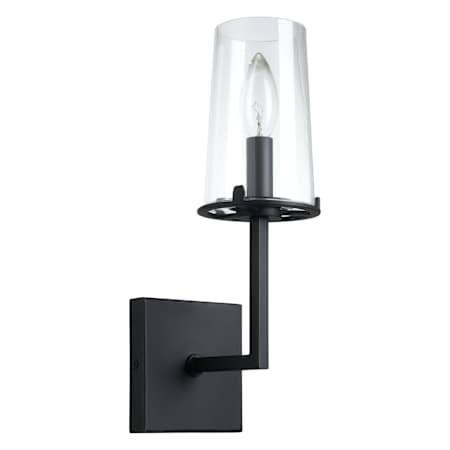 Thesis Jared 1 Light 5" Wide Bathroom Sconce with Clear Glass Shade Matte Black