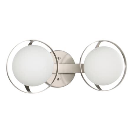 Thesis Parker 2 Light 16" Wide Vanity Light with Etched Opal Glass Shades Brushed Nickel