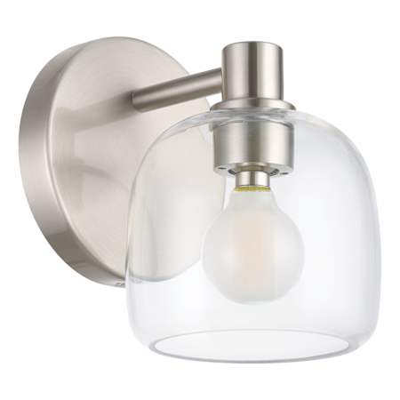 Thesis Valentina 1 Light 5" Wide Bathroom Sconce with Clear Glass Shade Brushed Nickel