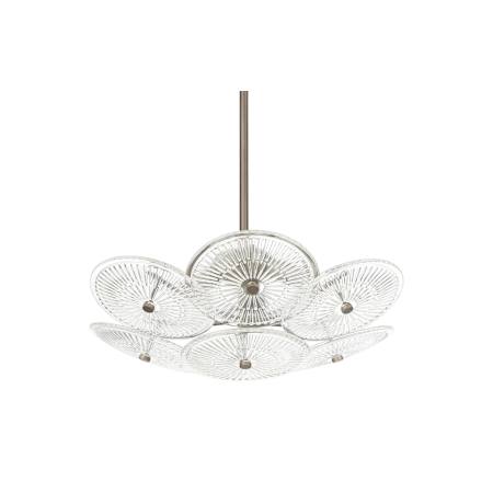 Thesis Avril 4 Light 18" Wide Convertible Pendant with Clear Starburst Glass Shade Forged Bronze