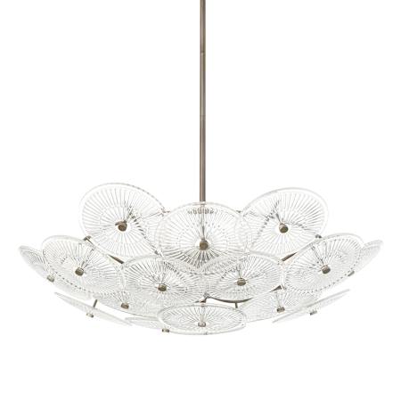 Thesis Avril 6 Light 30" Wide Chandelier with Clear Starburst Glass Shade Forged Bronze