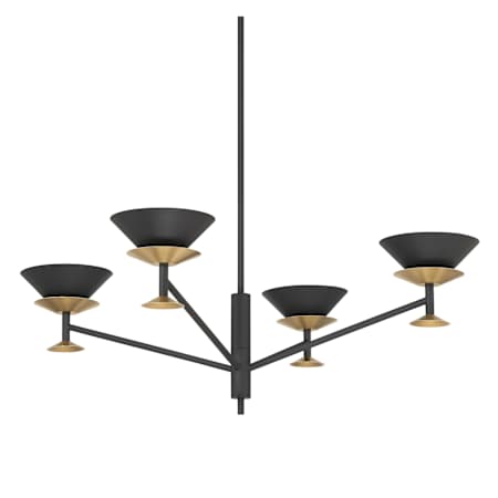 Thesis Tremolo 4 Light 36" Wide Abstract Chandelier Textured Black
