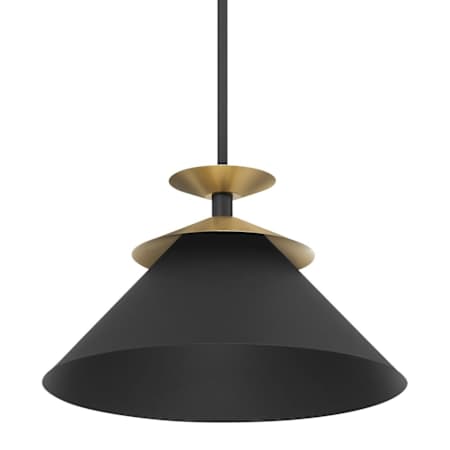 Thesis Tremolo 1 Light 16" Wide Pendant Textured Black