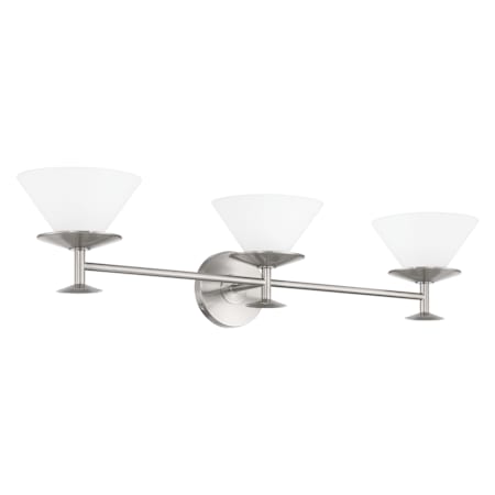 Thesis Tremolo 3 Light 33" Wide Vanity Light with Etched Opal Glass Brushed Nickel