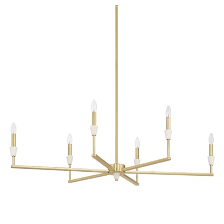 Thesis Montclair 6 Light 46" Wide Linear Chandelier Brushed Gold