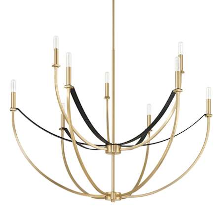 Thesis Sussex 9 Light 41" Wide Abstract Chandelier Champagne Gold / Black