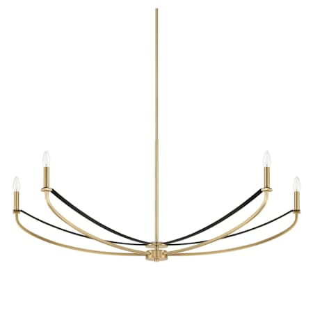 Thesis Sussex 4 Light 48" Wide Abstract Linear Chandelier Champagne Gold / Black