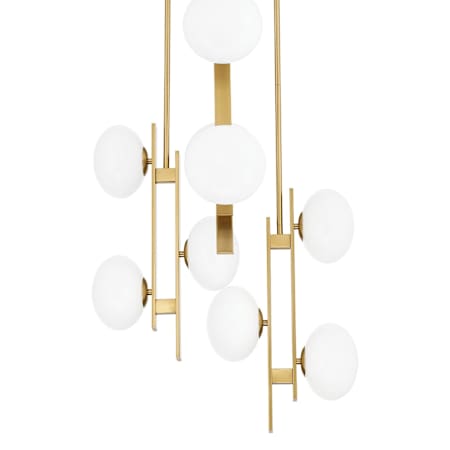 Thesis Julep 9 Light 23" Wide Abstract Chandelier with Opal Glass Shades Brushed Gold