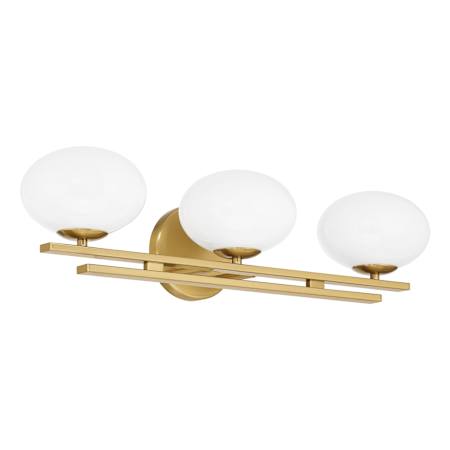 Thesis Julep 3 Light 24" Wide Vanity Light with Opal Glass Shades Brushed Gold