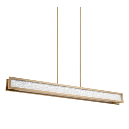 Thesis Courtney 48" Wide 5CCT LED Linear Chandelier with Clear Water Glass Champagne Gold