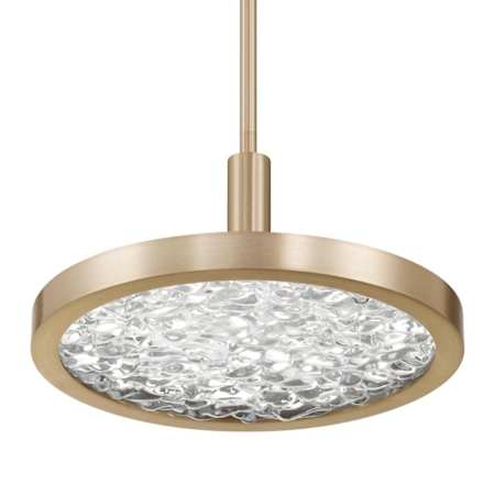 Thesis Courtney 12" Wide 5CCT LED Convertible Pendant with Clear Water Glass Champagne Gold