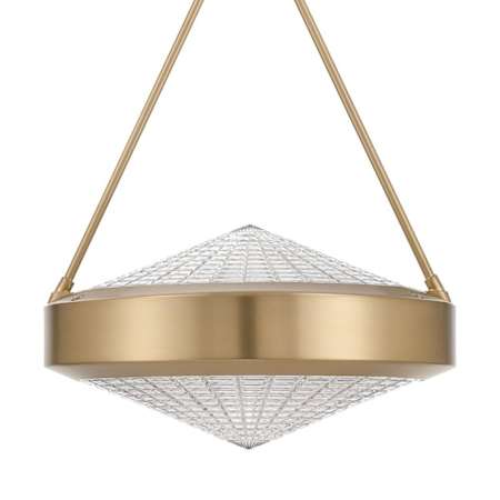 Thesis Agate 3 Light 15" Wide Pendant with Clear Holophane Glass Shade Champagne Gold