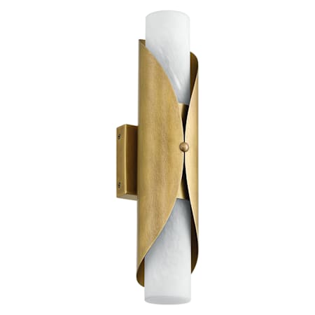 Thesis Crescendo 2 Light 18" Tall Wall Sconce with Alabaster Glass Natural Brass