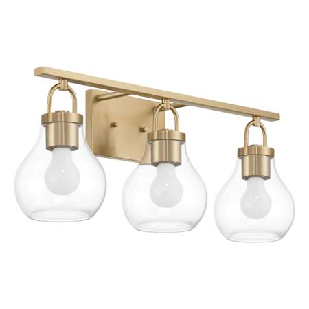 Thesis Mansfield 3 Light 24" Wide Vanity Light with Clear Glass Shades Champagne Gold
