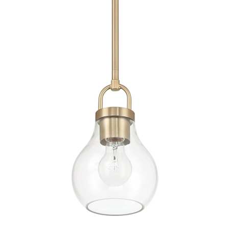 Thesis Mansfield 1 Light 6" Wide Mini Pendant with Clear Glass Shade Champagne Gold