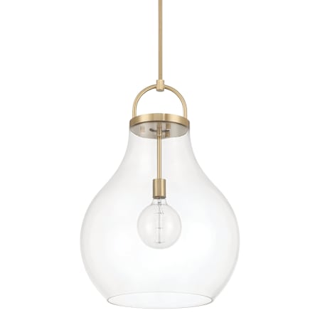 Thesis Mansfield 1 Light 18" Wide Pendant with Clear Glass Shade Champagne Gold
