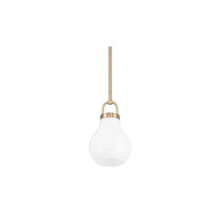Thesis Mansfield 1 Light 6" Wide Mini Pendant with Opal Glass Shade Champagne Gold