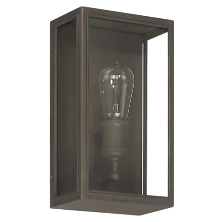Thesis Hollis 1 Light 12" Tall Outdoor Wall Sconce with Clear Glass Blackened Brass