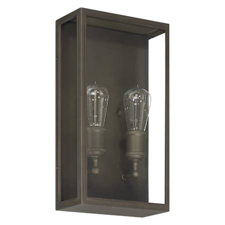 Thesis Hollis 2 Light 16" Tall Outdoor Wall Sconce with Clear Glass Blackened Brass