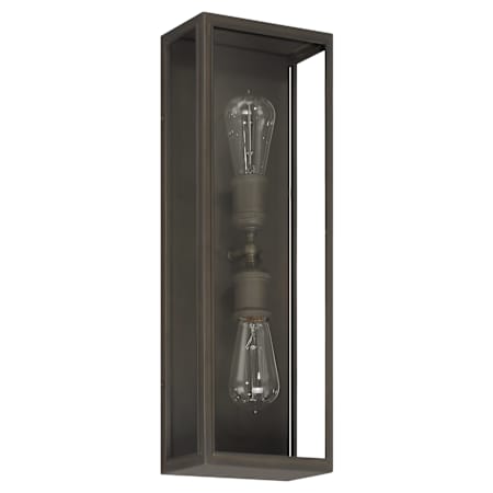 Thesis Hollis 2 Light 20" Tall Outdoor Wall Sconce with Clear Glass Blackened Brass