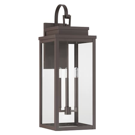 Thesis Hillside 3 Light 31" Tall Outdoor Wall Sconce with Clear Glass Dark Bronze