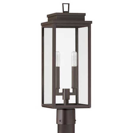 Thesis Hillside 2 Light 20" Exterior Post Light with Clear Glass Dark Bronze