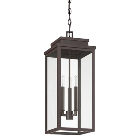 Thesis Hillside 3 Light 9" Wide Outdoor Mini Pendant with Clear Glass Dark Bronze