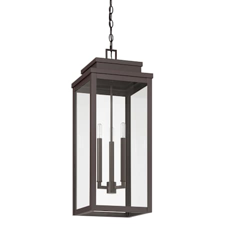 Thesis Hillside 3 Light 11" Wide Outdoor Pendant with Clear Glass Dark Bronze