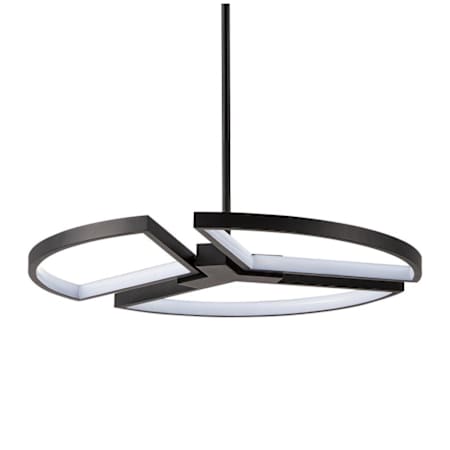 Thesis Alfie 3 Light 20" Wide 3CCT LED Chandelier Textured Black