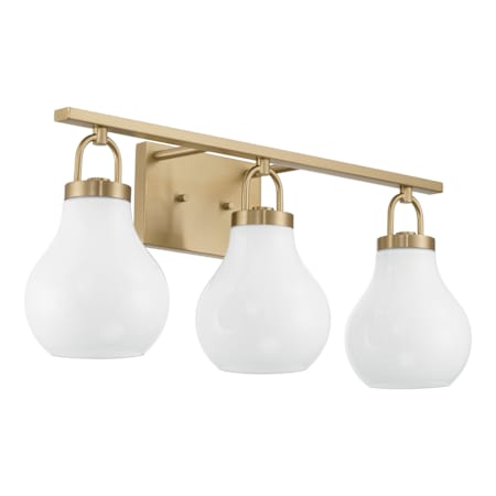Thesis Mansfield 3 Light 24" Wide Vanity Light with Opal Glass Shades Champagne Gold