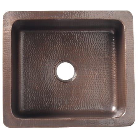 Thompson Traders Petit Lucca 25" Apron-Front Single Basin Copper Kitchen Sink for Undermount or Drop-In Installations Antique Copper