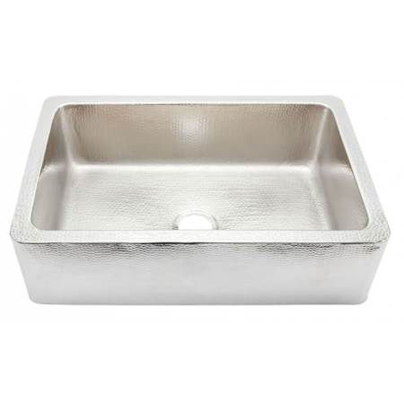 Thompson Traders Lucca 33" Single Basin Farmhouse Copper Kitchen Sink Hammered Nickel