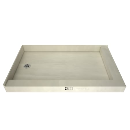 Tile Redi Redi Base 37" x 60" Rectangular Shower Base with Double Threshold and Left Drain Polished Chrome