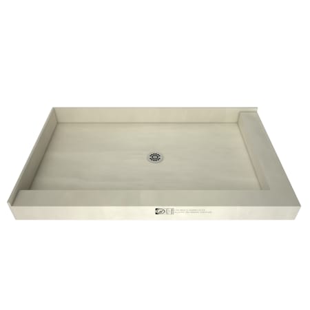 Tile Redi Redi Base 42" x 66" Rectangular Shower Base with Double Threshold and Center Drain Polished Chrome